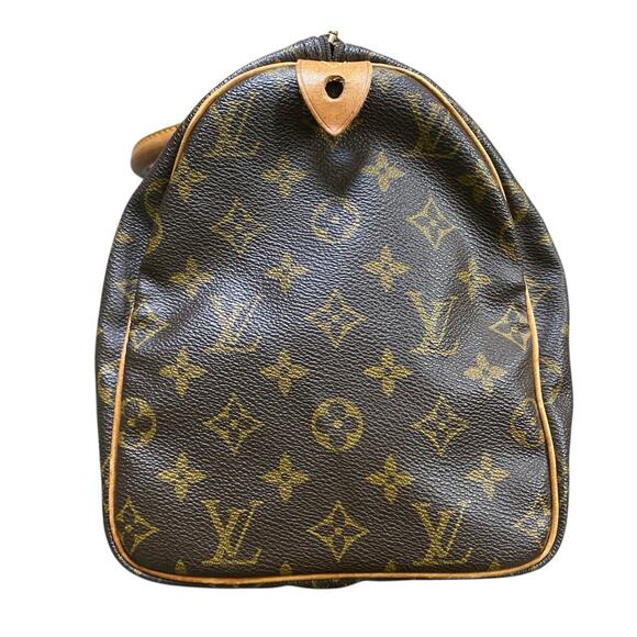 Louis Vuitton Speedy 30 Handbag LV Monogram Canvas Brown Tan Vintage Designer - Picture 7 of 16